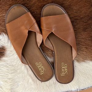 Franco Sarto slip on camel sandals